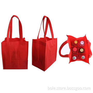 Non Woven Shopping Bag, Can Package Six Bottle, Can be Customized by Clients' Logo